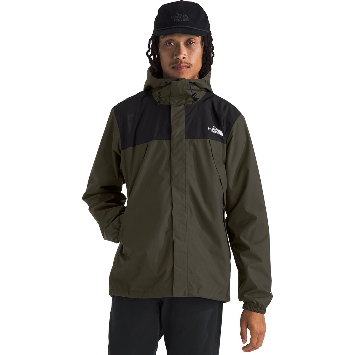 Image of The North Face Antora Jacket - Men's New Taupe Green/TNF Black, M