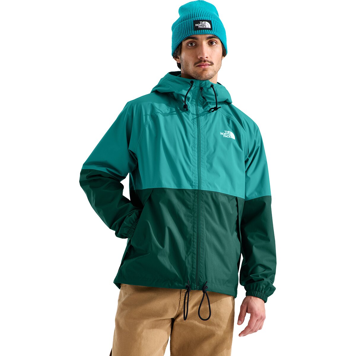 Image of The North Face Antora Rain Hooded Jacket - Men's Restorative Teal/Pacific Teal, XXL