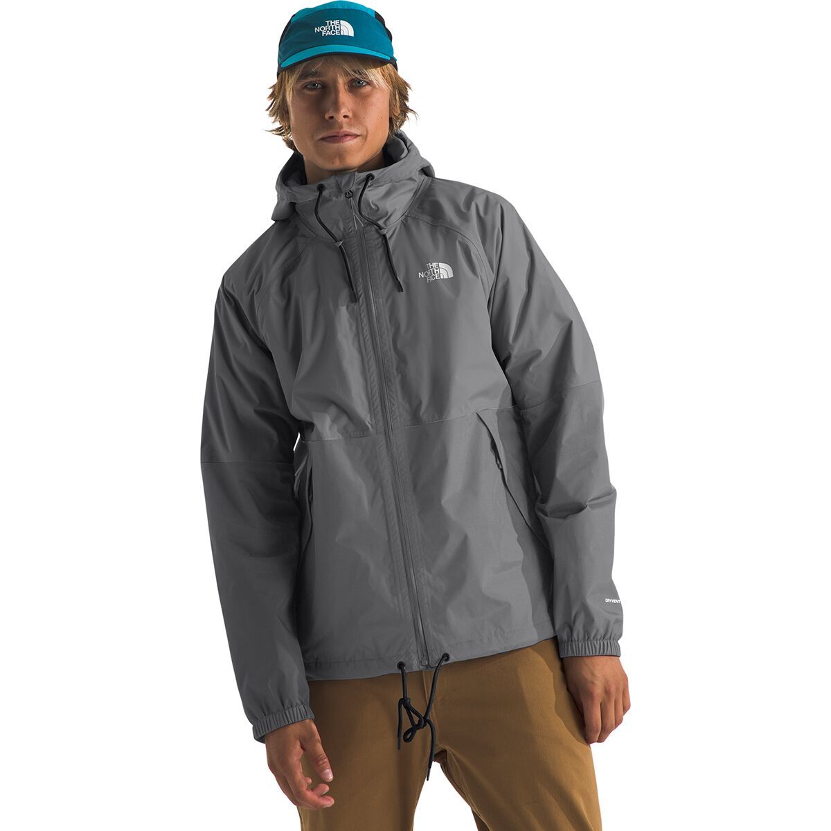 The North Face Antora Rain Hooded Jacket - Men's Smoked Pearl/NPF, L