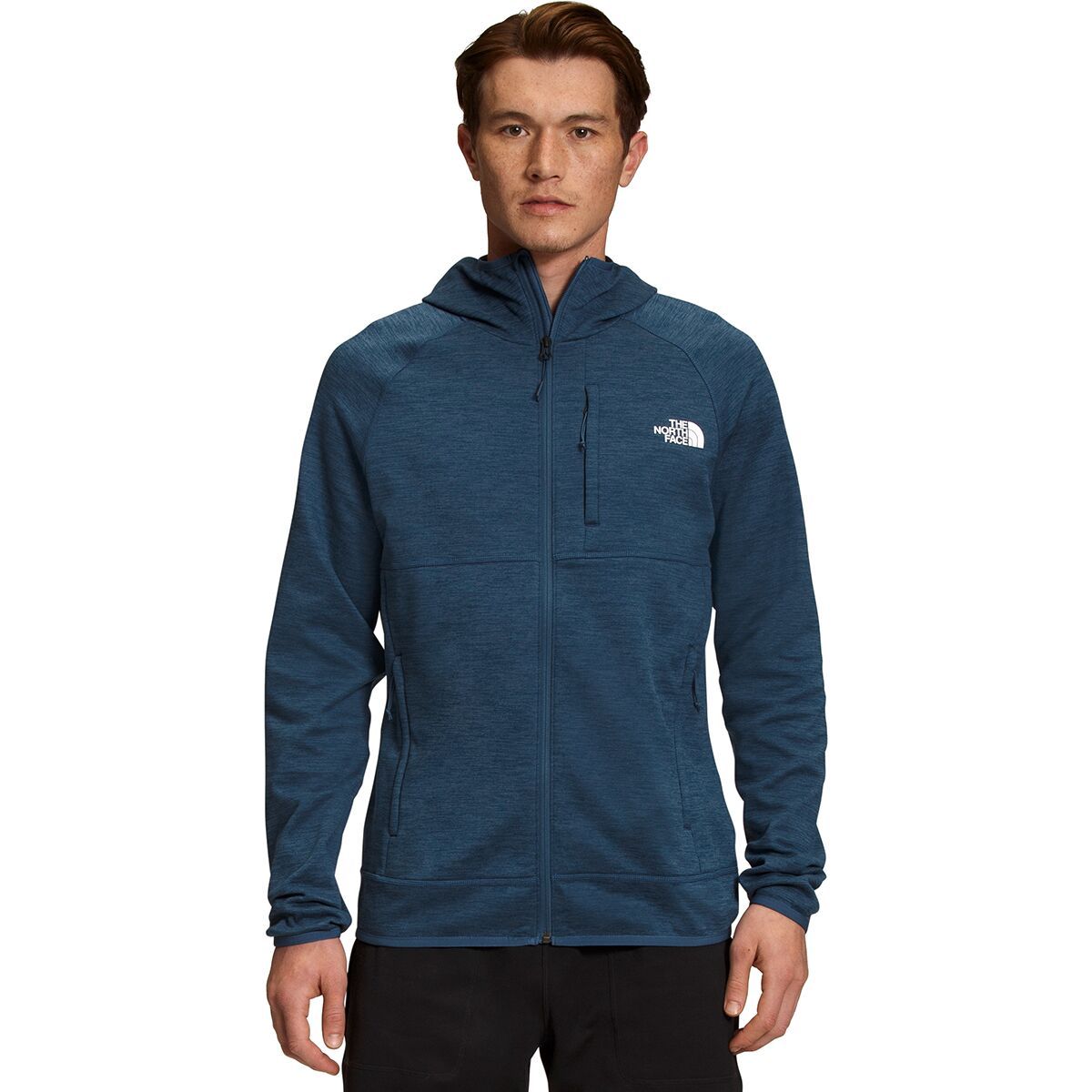 Image of The North Face Canyonlands Hooded Fleece Jacket - Men's Shady Blue Heather/NPF, S