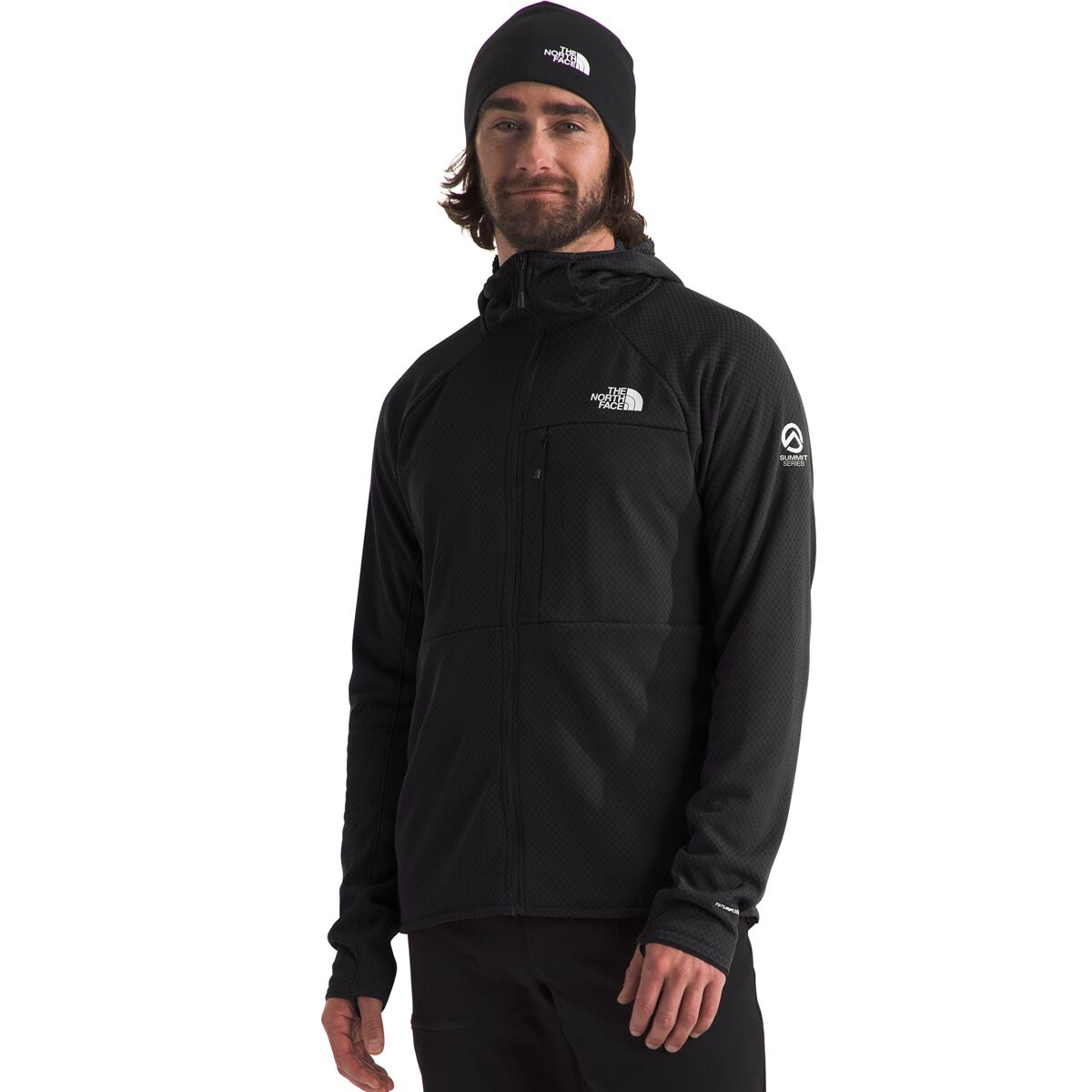 Image of The North Face Summit FUTUREFLEECE Full-Zip Hooded Jacket - Men's TNF Black/NPF, XL