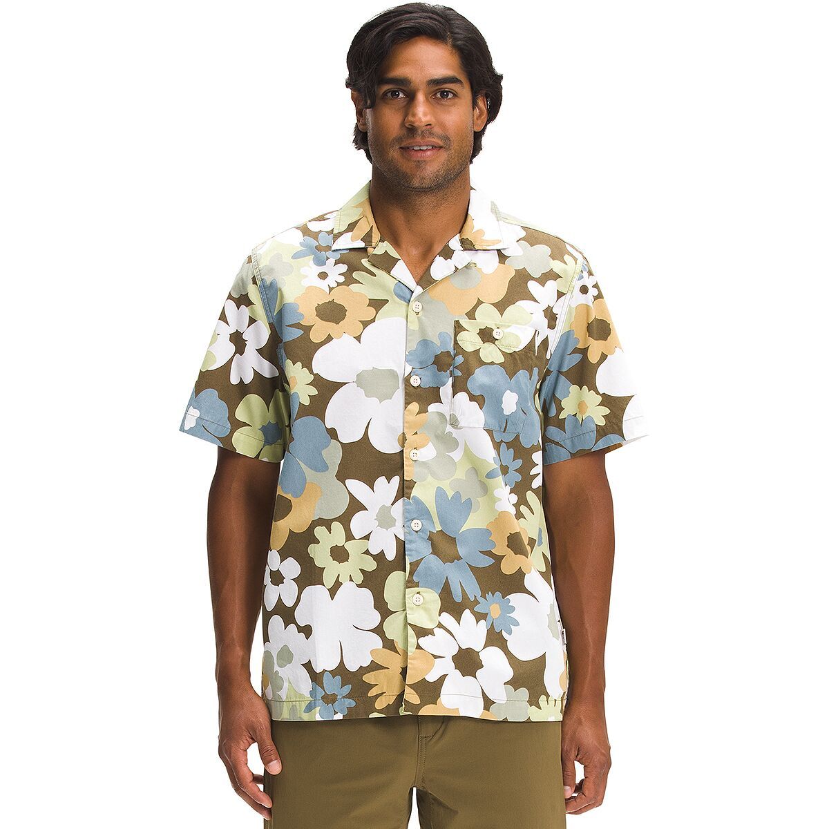 The North Face Valley Easy Short-Sleeve Shirt - Men's Military Olive Heritage Floral Print, M
