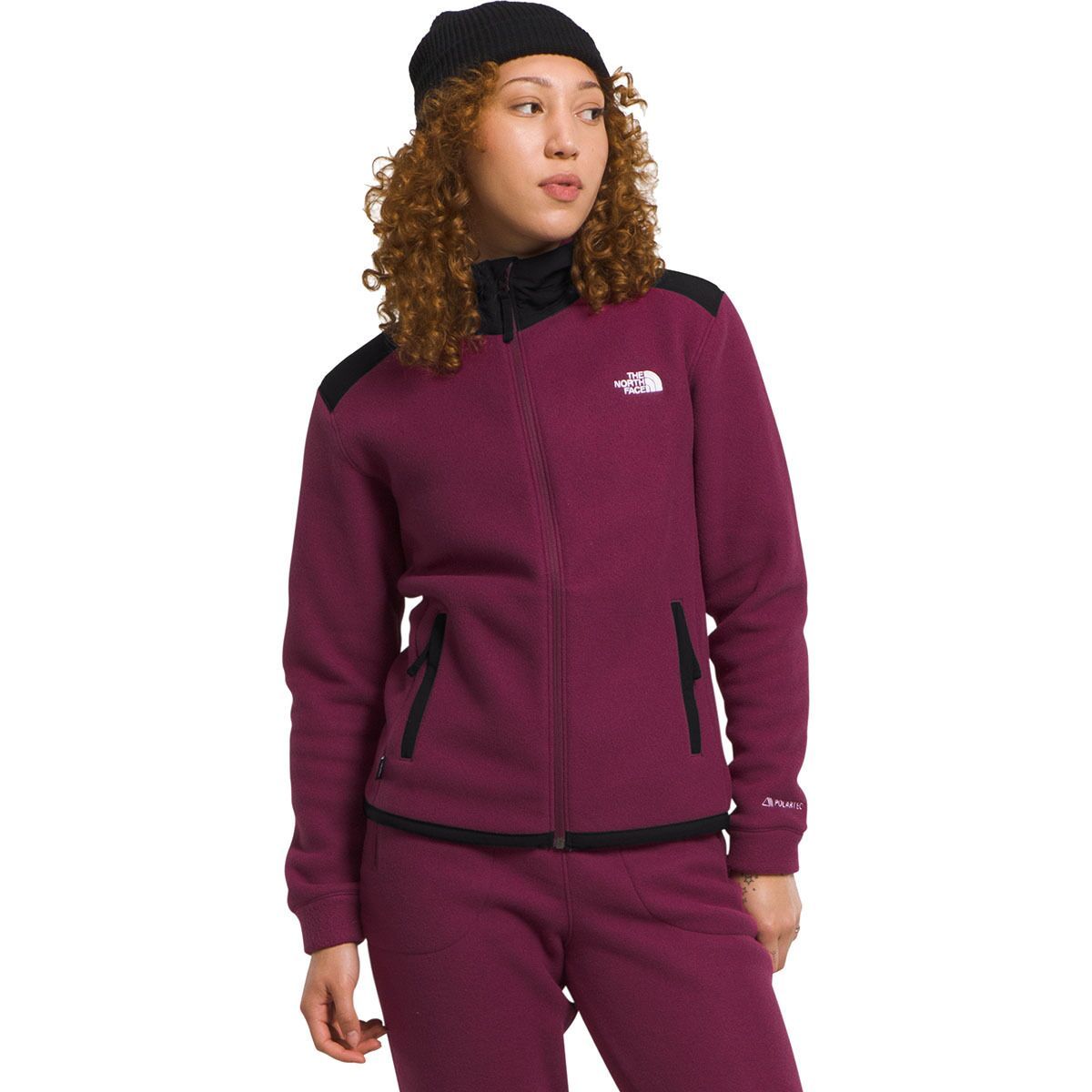 The North Face Alpine Polartec 200 Full-Zip Hooded Jacket - Women's Boysenberry/TNF Black, XS