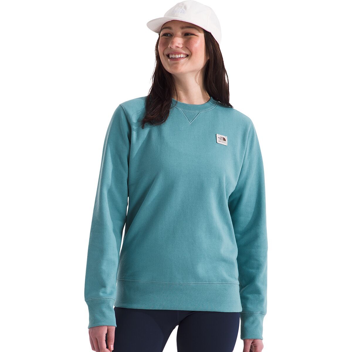 Image of The North Face Heritage Patch Crew - Women's Algae Blue/Heritage Patch, XXL