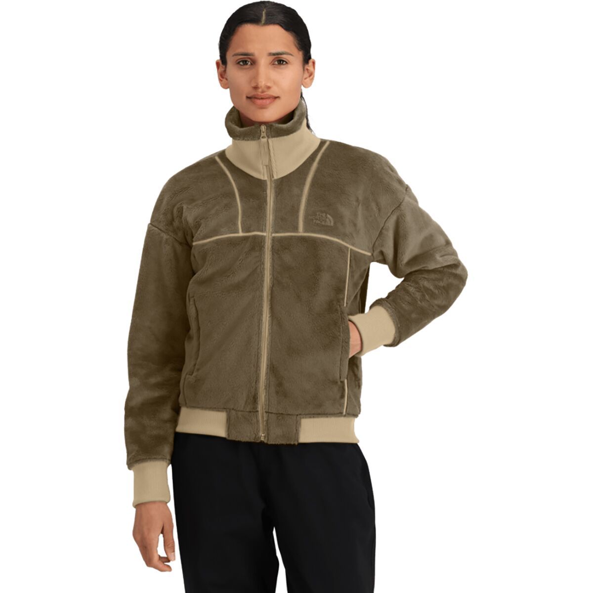 Image of The North Face Luxe Osito Full-Zip Jacket - Women's Khaki Stone, XS