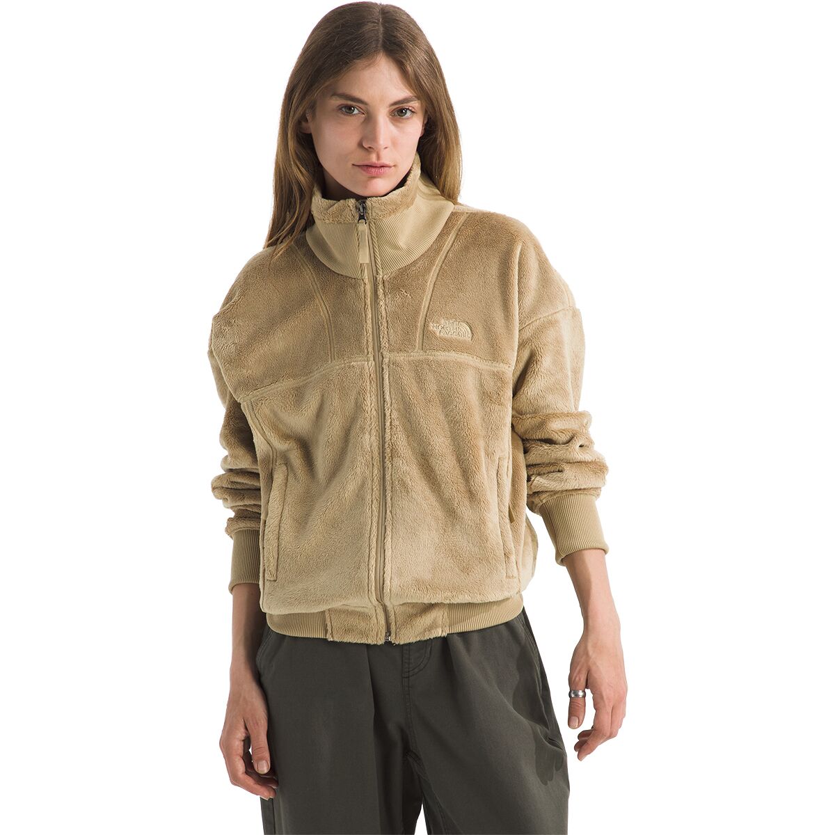 Image of The North Face Luxe Osito Full-Zip Jacket - Women's Khaki Stone, XL