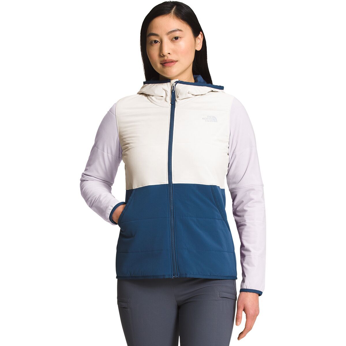 The North Face Mountain Sweatshirt Hoodie - Women's Gardenia White/Lavender Fog/Shady Blue, S