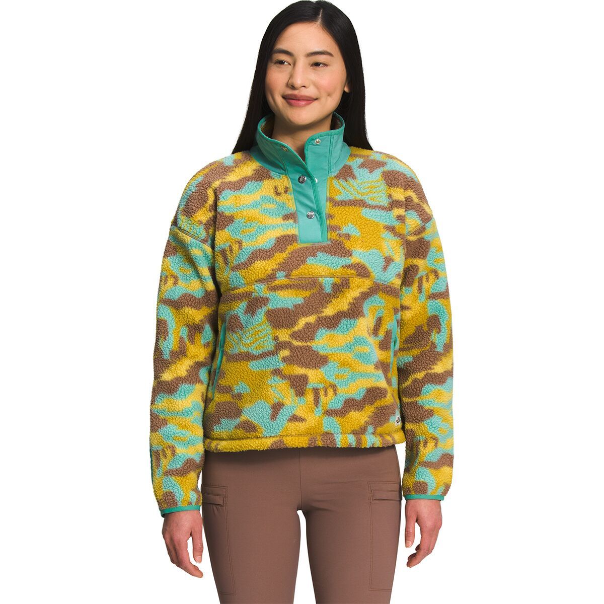 The North Face Printed Cragmont 1/4-Snap Fleece - Women's Wasabi Dazzle Camo Print, M