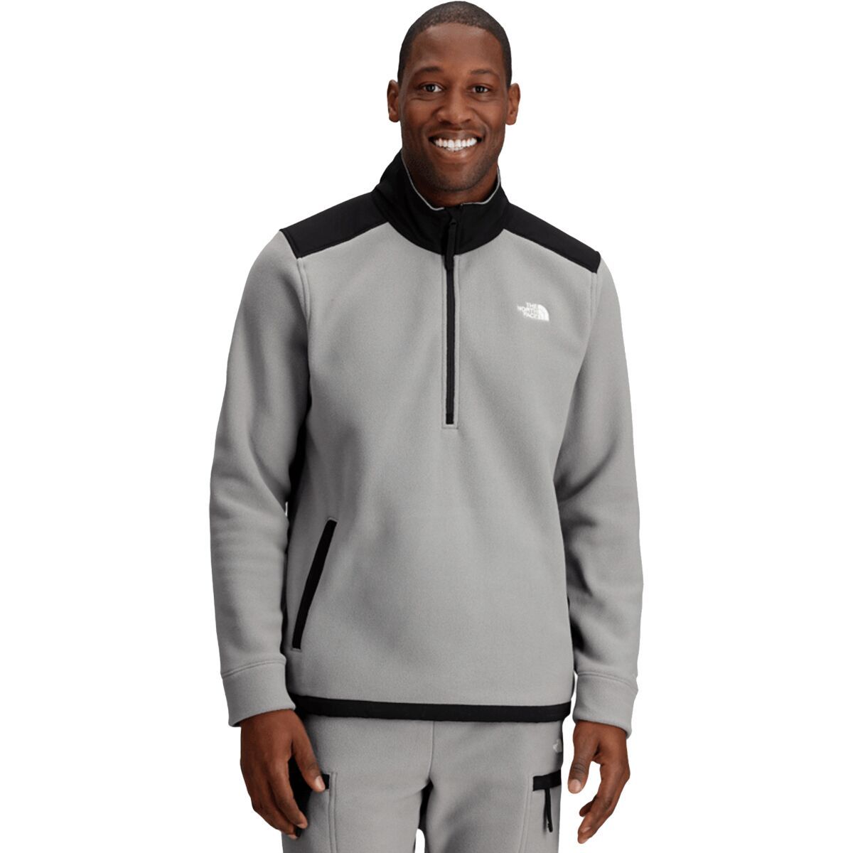 The North Face Alpine Polartec 200 1/4-Zip Jacket - Men's Meld Grey/TNF Black, S