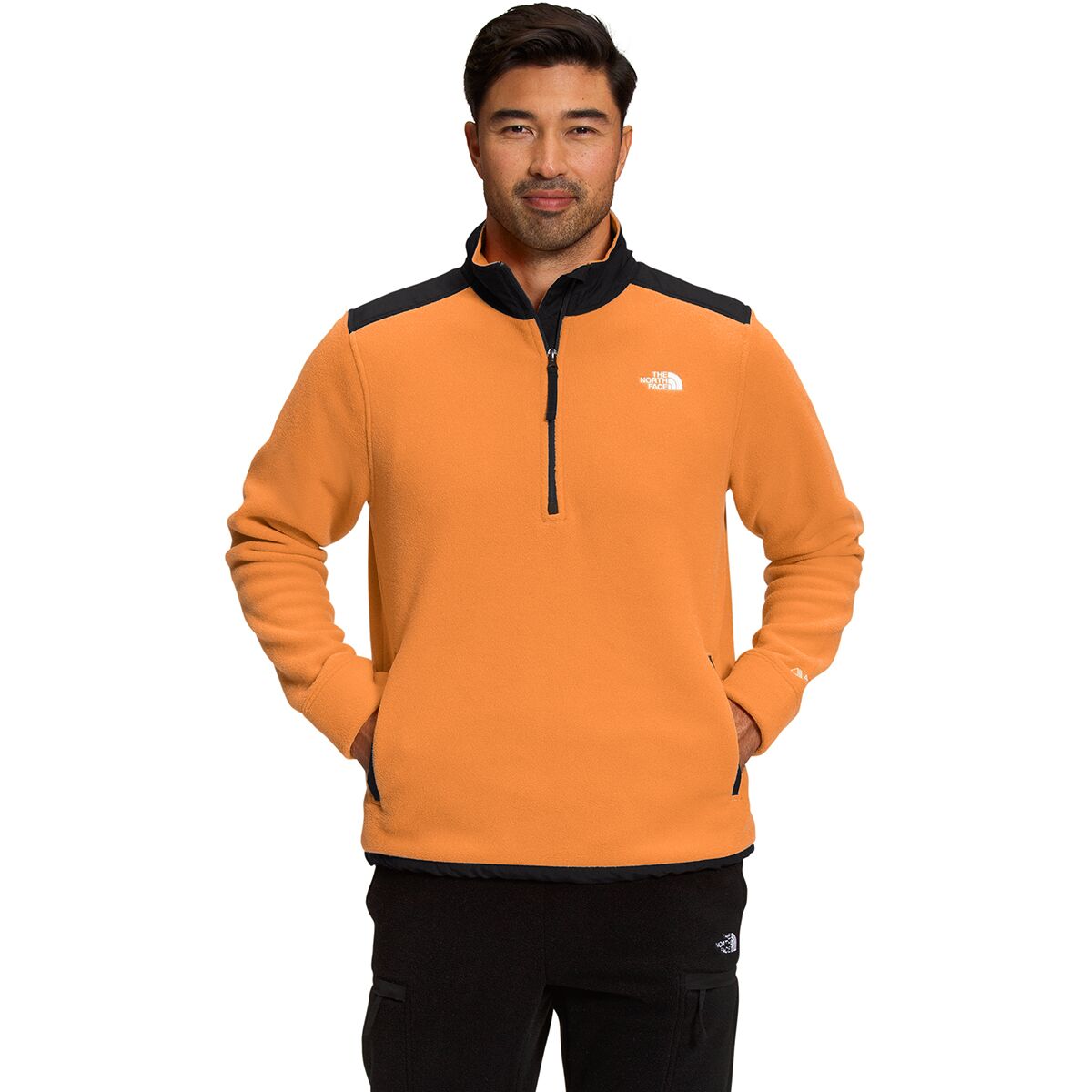 Image of The North Face Alpine Polartec 200 1/4-Zip Jacket - Men's Topaz/TNF Black, XXL
