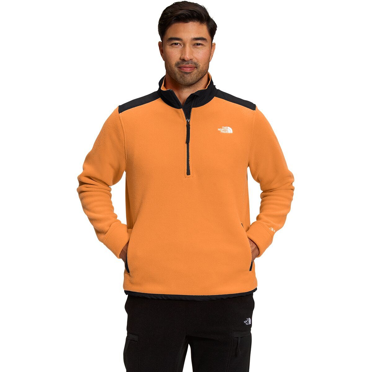 Image of The North Face Alpine Polartec 200 1/4-Zip Jacket - Men's Topaz/TNF Black, M