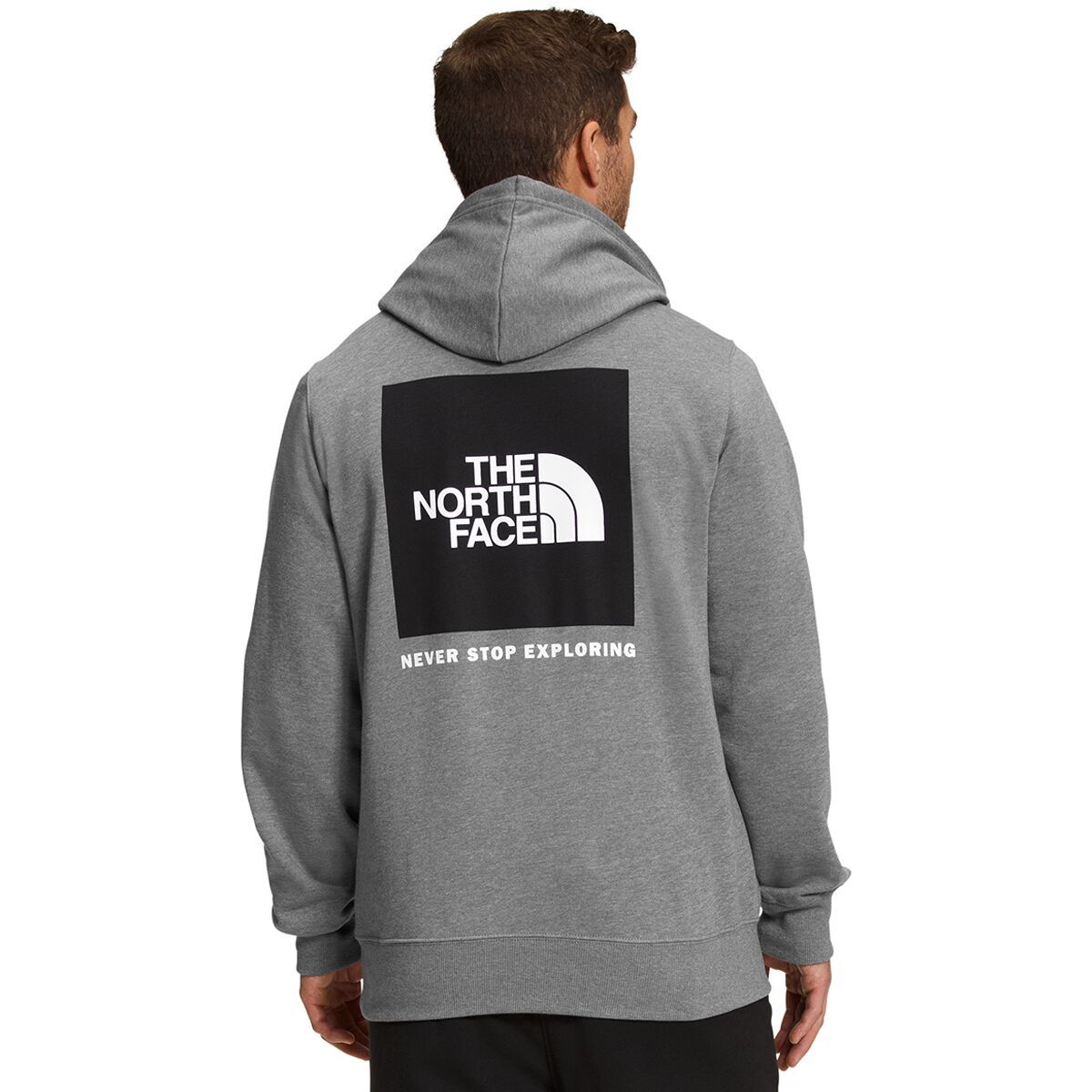 Image of The North Face Box NSE Pullover Hoodie - Men's TNF Medium Grey Heather/TNF Black, M