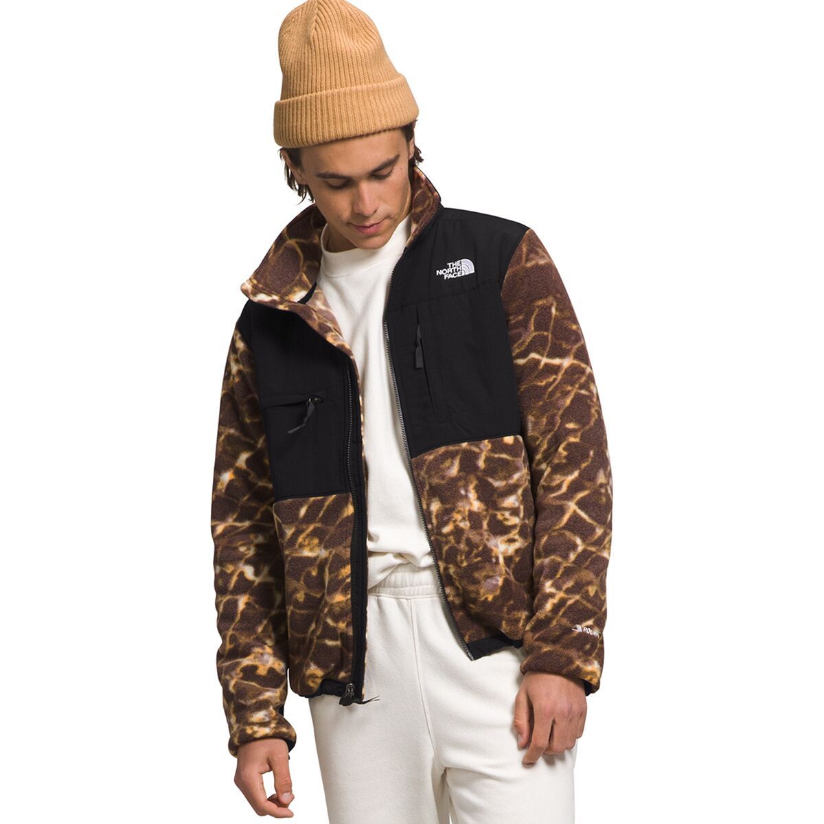 The North Face Denali 2 Fleece Jacket - Men's Coal Brown Water Distortion Print, S