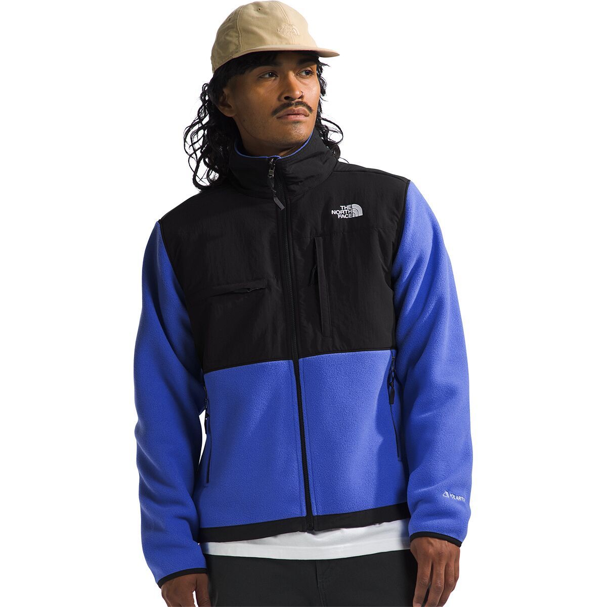Image of The North Face Denali 2 Fleece Jacket - Men's Solar Blue/TNF Black, XL