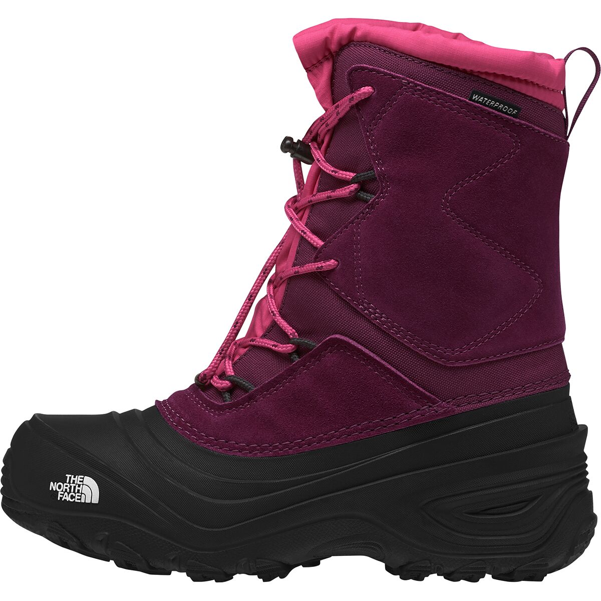 Image of The North Face Alpenglow V Waterproof Boot - Kids' Boysenberry/TNF Black, 4.0