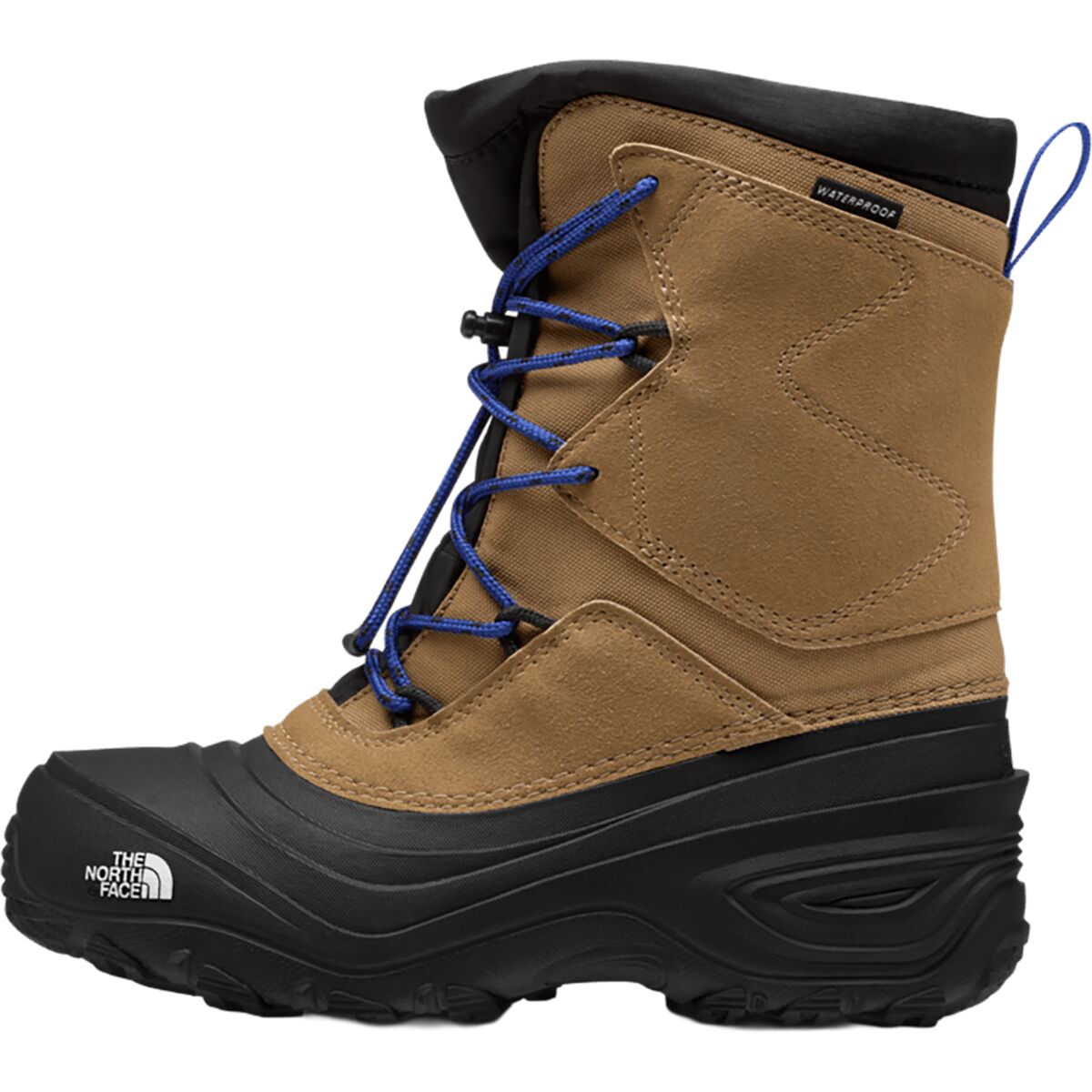 Image of The North Face Alpenglow V Waterproof Boot - Kids' Utility Brown/TNF Blue, 1.0