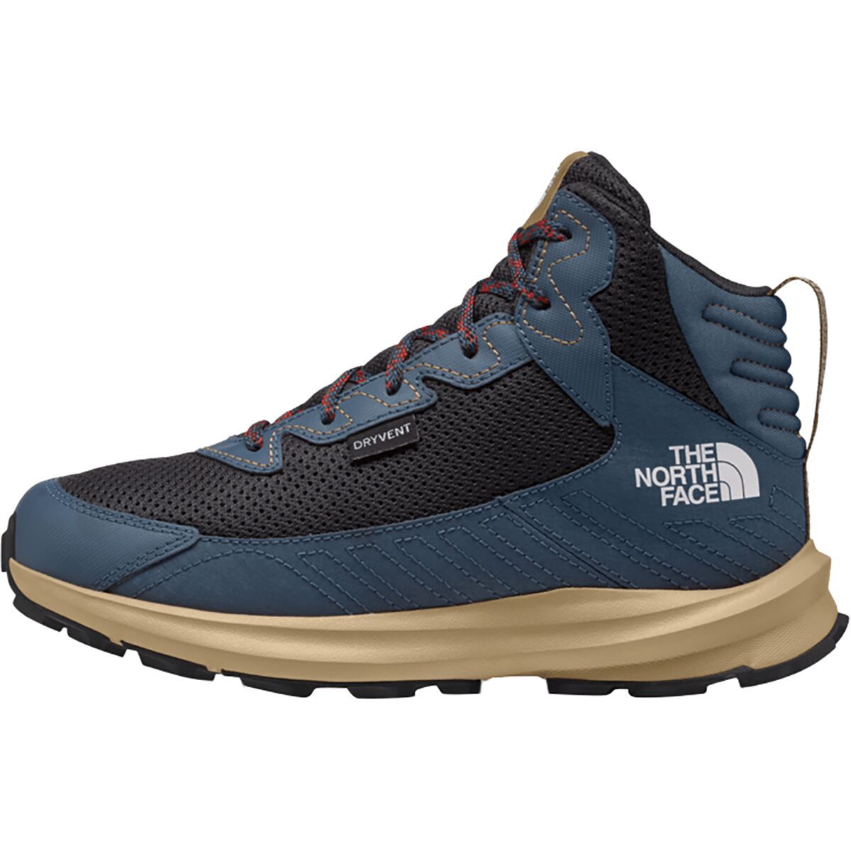 Image of The North Face Fastpack Mid Waterproof Hiking Boot - Kids' Shady Blue/TNF White, 1.0