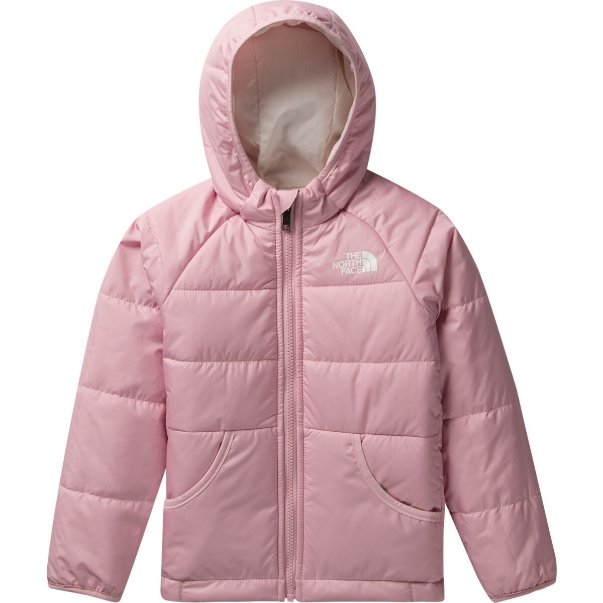 The North Face Kids Reversible Perrito Hooded Jacket Cameo Pink 3T