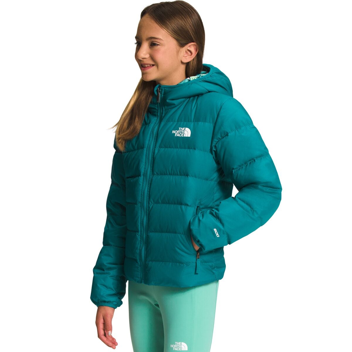 The North Face North Down Reversible Hooded Jacket - Girls' Boysenberry Floret Print, L
