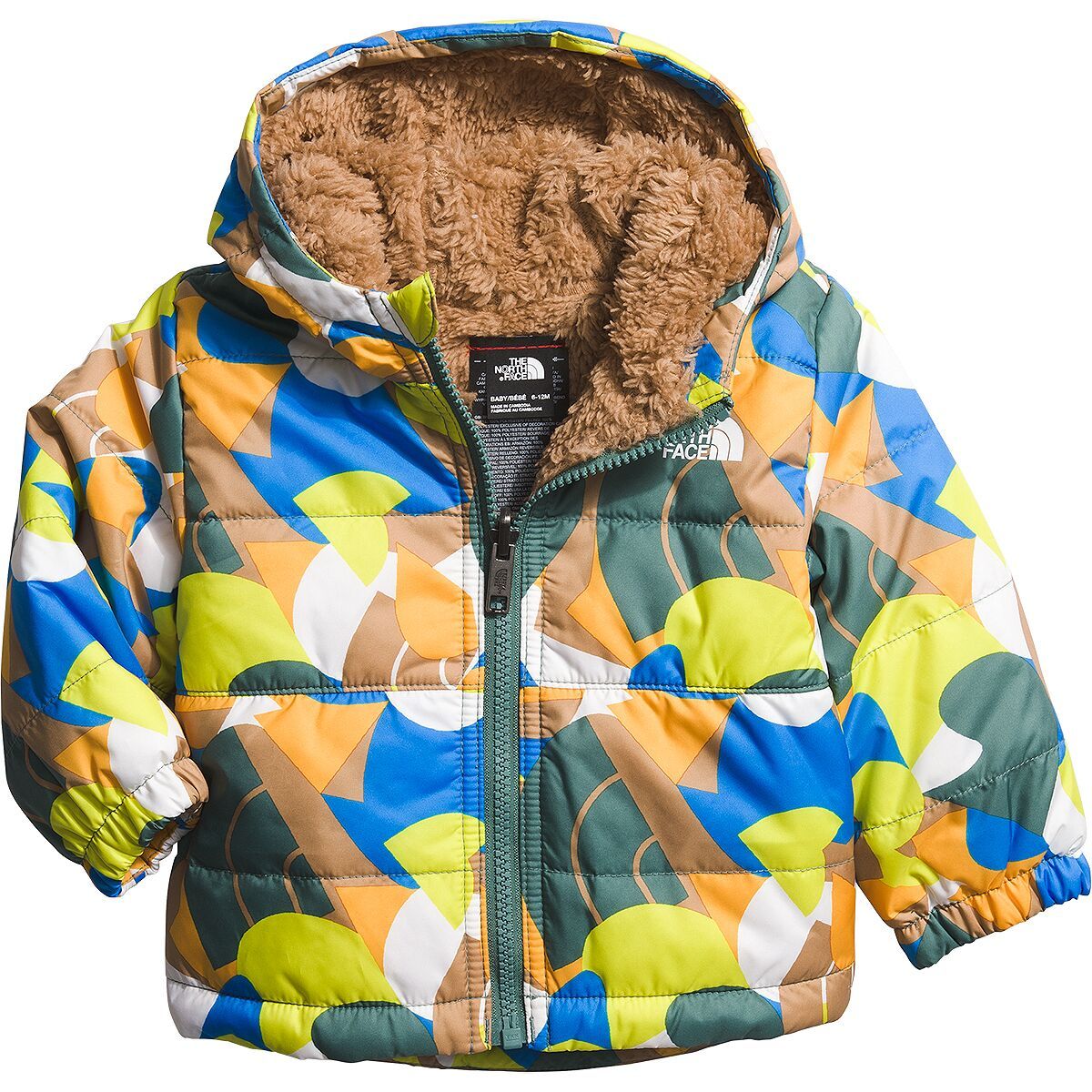 The North Face Reversible Mount Chimbo Hooded Jacket - Infants' Almond Butter Big Abstract Print, 18M