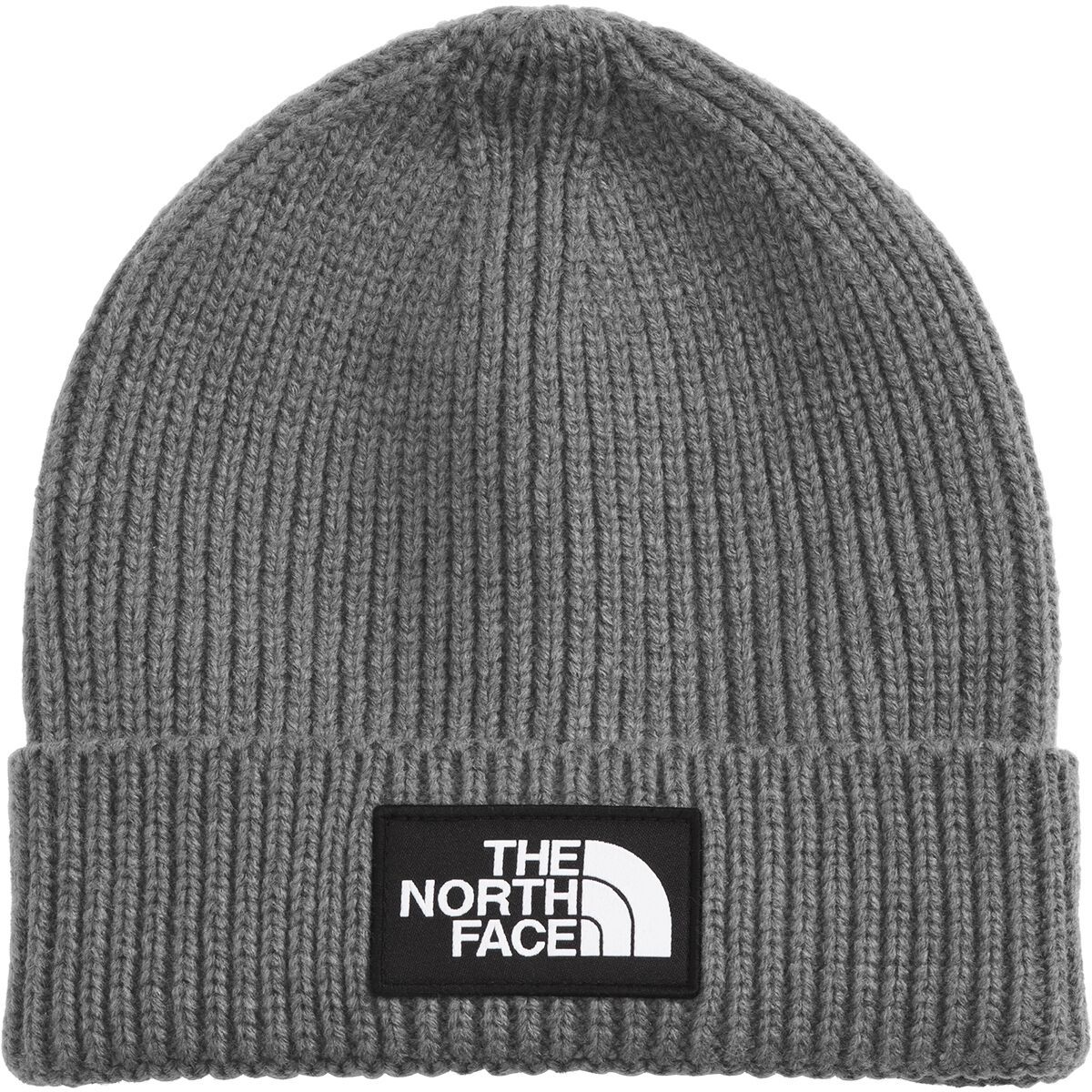 The North Face Box Logo Cuffed Beanie - Kids' TNF Medium Grey Heather, One Size