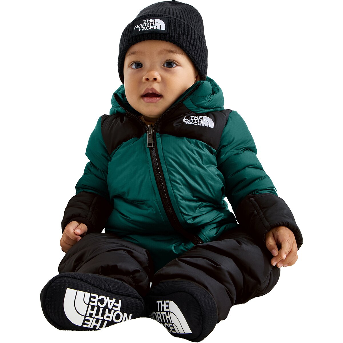 Image of The North Face 1996 Retro Nuptse One-Piece - Infants' Pacific Teal, 3M