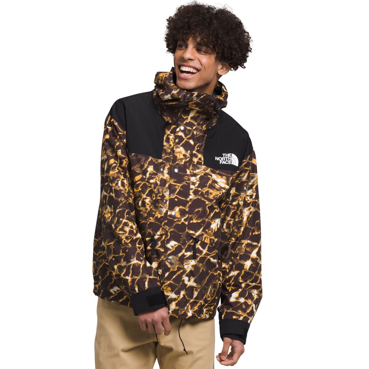 The North Face 86 Retro Mountain Jacket - Men's Coal Brown Water Distortion Print, L