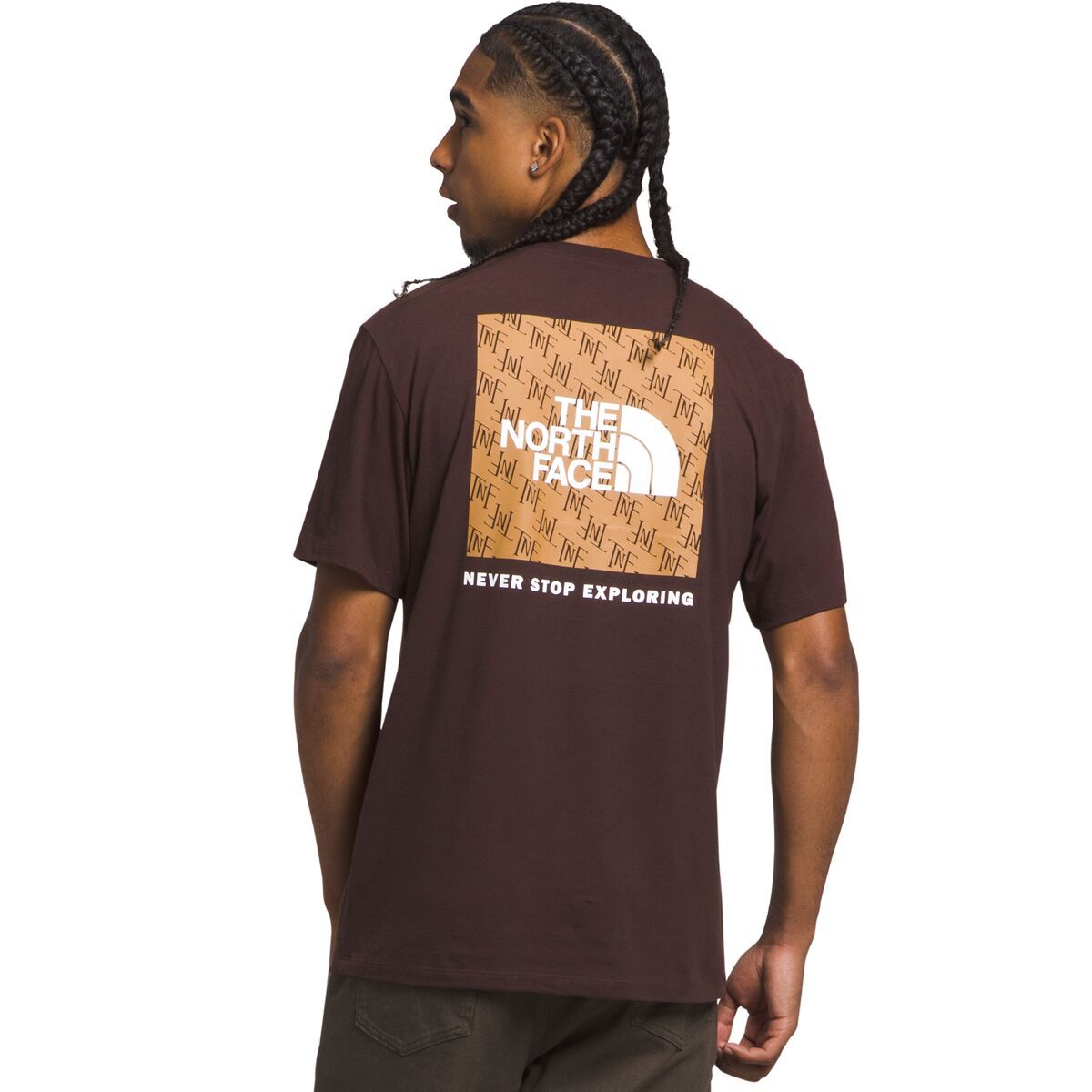 The North Face Box NSE Short-Sleeve T-Shirt - Men's Coal Brown/Monogram, M