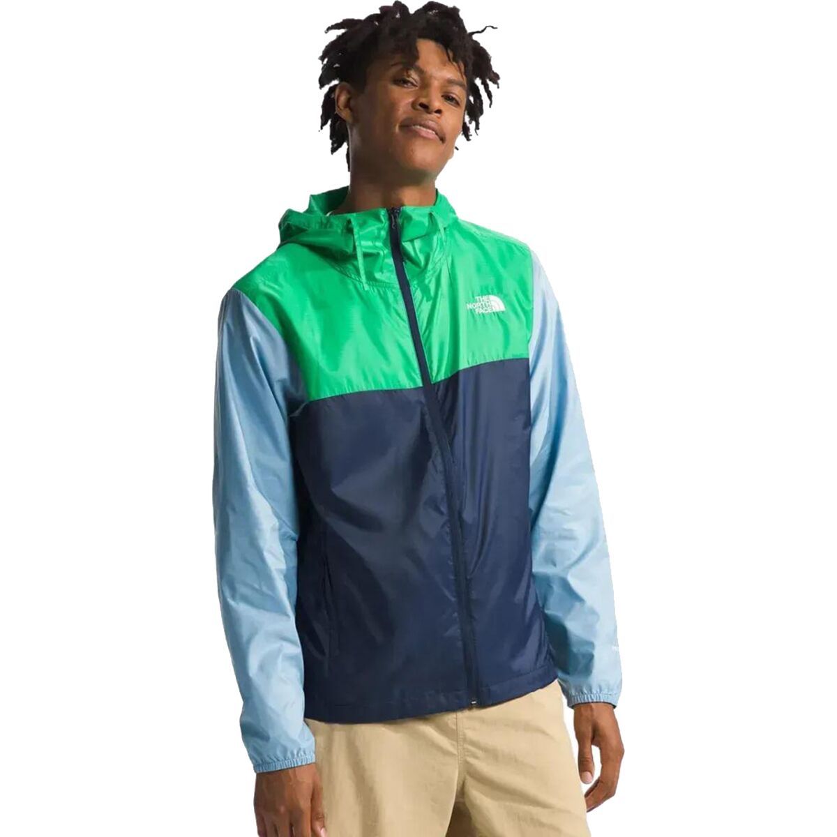 The North Face Cyclone Jacket - Men's Summit Navy/Optic Emerald/Steel Blue, L