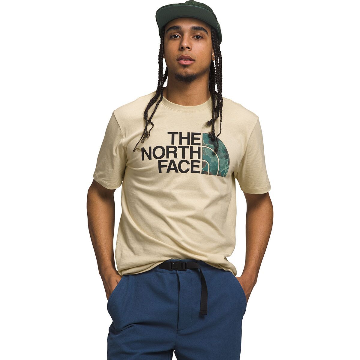 The North Face Half Dome Short-Sleeve T-Shirt - Men's Gravel/Dark Sage Camo Texture Print, S