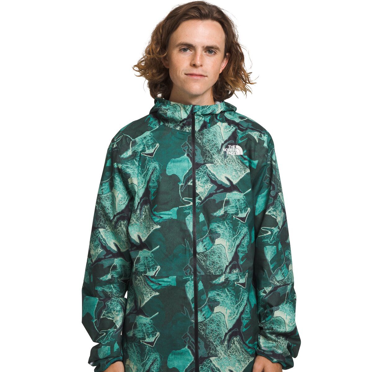 The North Face Higher Run Jacket - Men's Lichen Teal Camo Embroidery Print, M