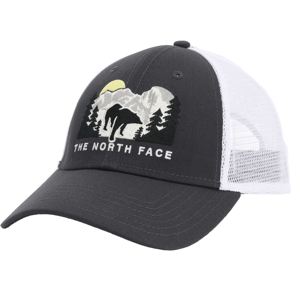 The North Face Embroidered Mudder Trucker Hat TNF White/Asphalt Grey/Bear Graphic, One Size
