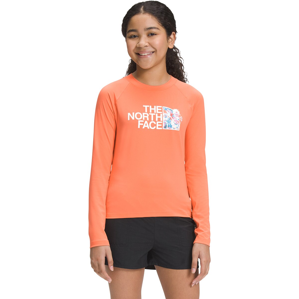 Image of The North Face Amphibious Long-Sleeve Sun T-Shirt - Girls' Dusty Coral Orange, XS