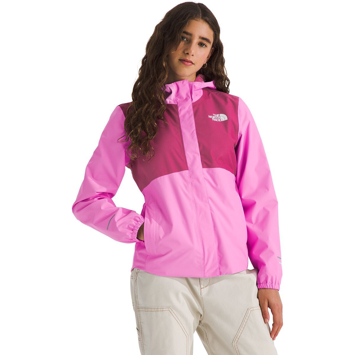 Image of The North Face Antora Rain Jacket - Girls' Violet Crocus/Fuchsia Flash, M