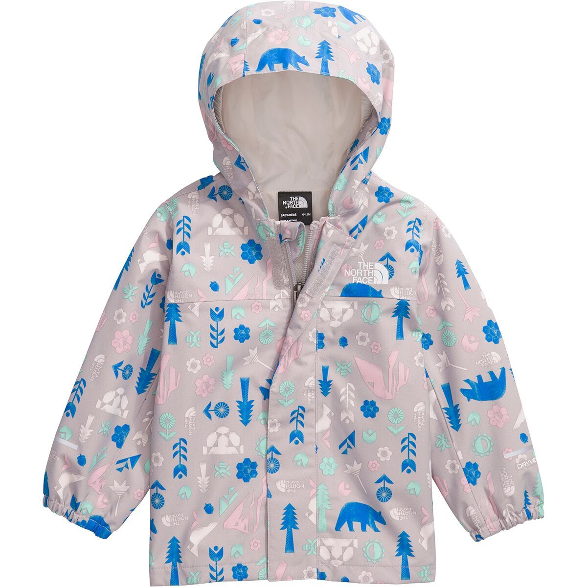 Image of The North Face Antora Rain Jacket - Infants' Moonstone Grey Multi Pitch Print, 18M