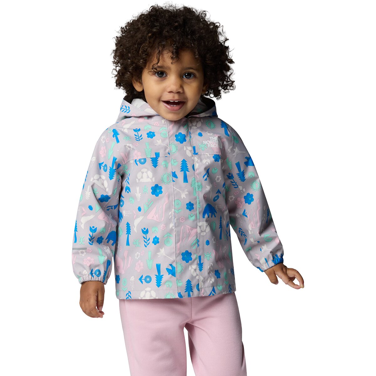 Image of The North Face Antora Rain Jacket - Infants' Moonstone Grey Multi Pitch Print, 3M