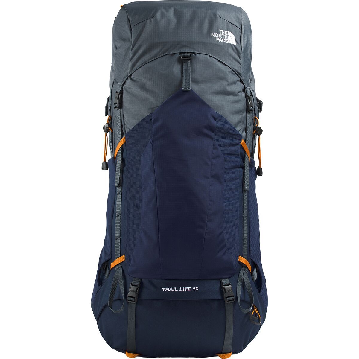 Image of The North Face Trail Lite 50L Backpack Granite Grey/Summit Navy/Dust Orange, S/M