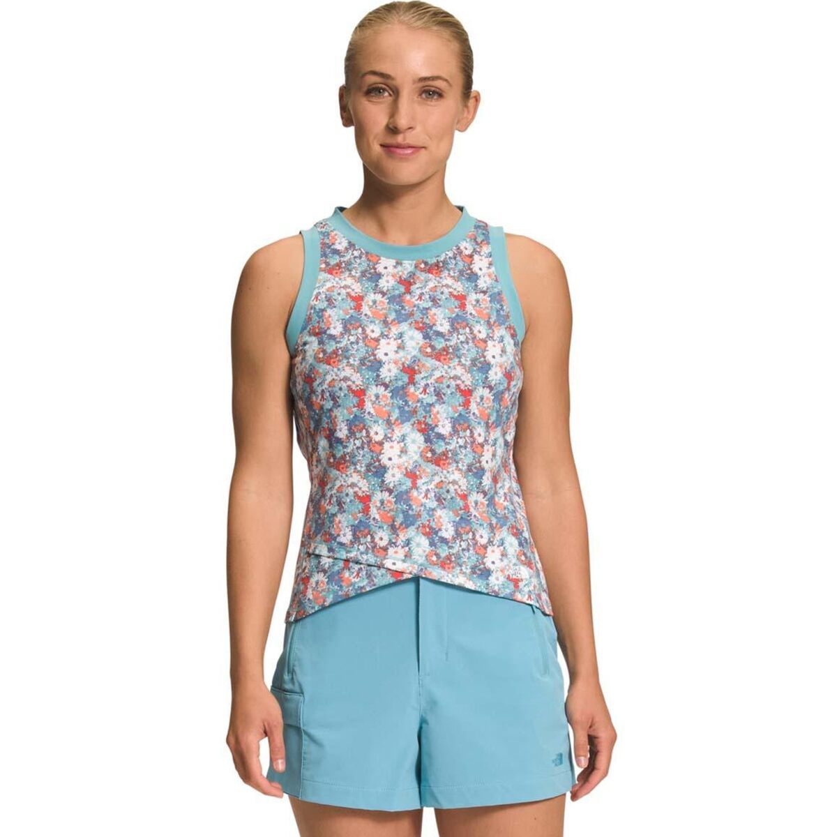 The North Face Dawndream Cross-Front Muscle Tank Top - Women's Reef Waters Wild Daisy Print, L