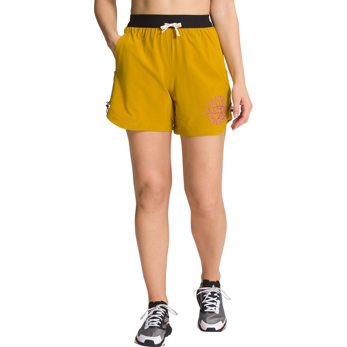 The North Face Trailwear OKT Trail Short - Women's Arrowwood Yellow/Gardenia White, L/Reg