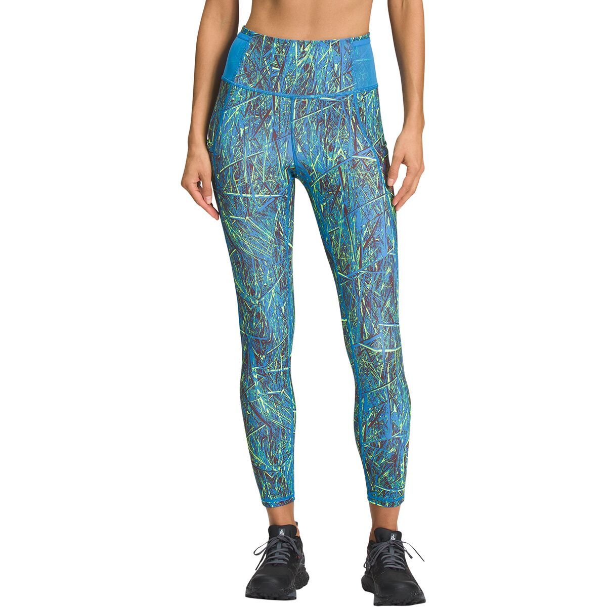 The North Face Trailwear QTM High-Rise 7/8 Tight - Women's Super Sonic Blue Field Texture Print, L/Reg