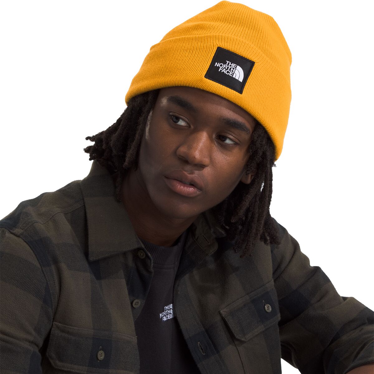 The North Face Yellow Golden Cozy Chunky Beanie The North Face Circular Rib Beanie | Product | SanMar main image 4