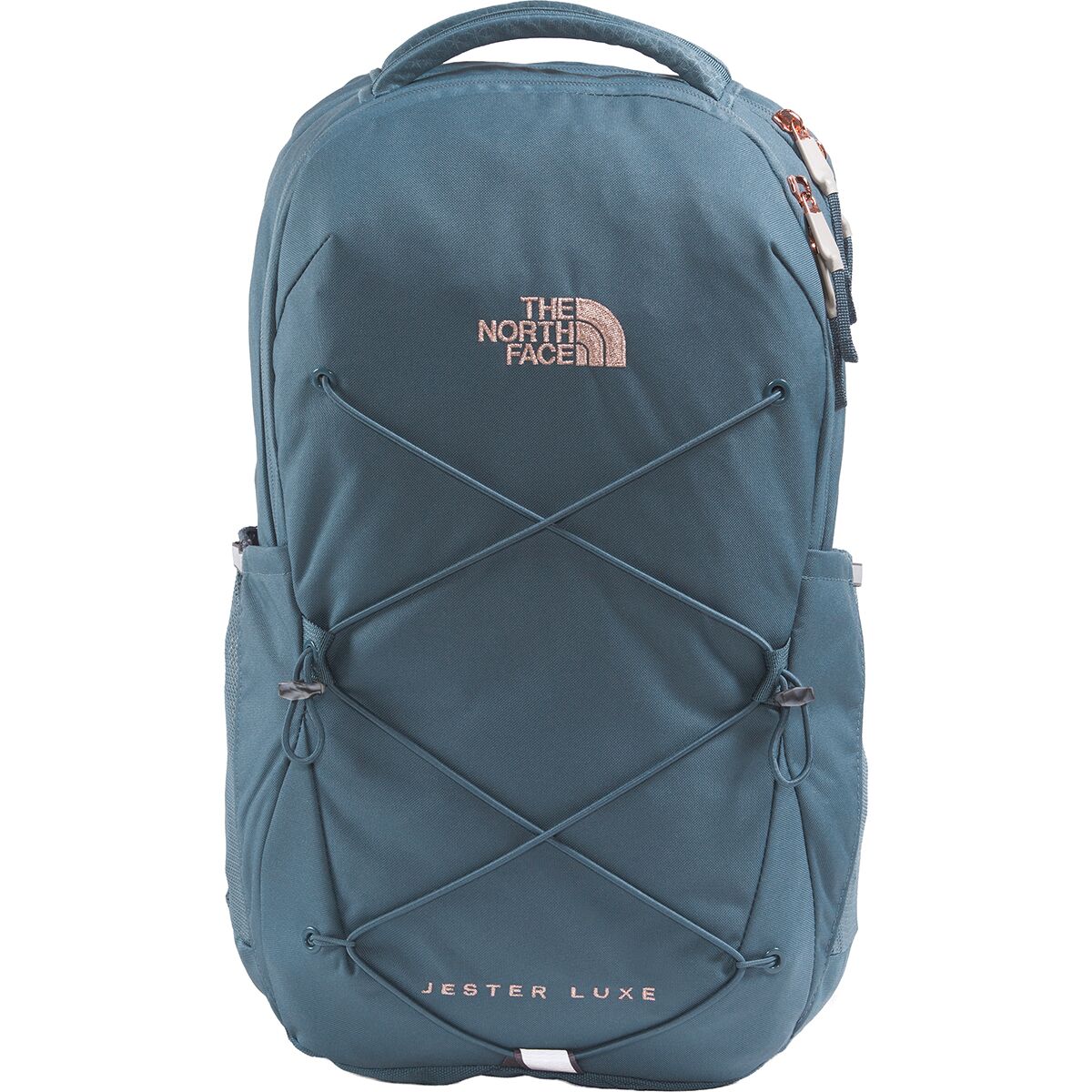 Image of The North Face Jester Luxe 22L Backpack - Women's Granite Grey/Burnt Coral Metallic, One Size