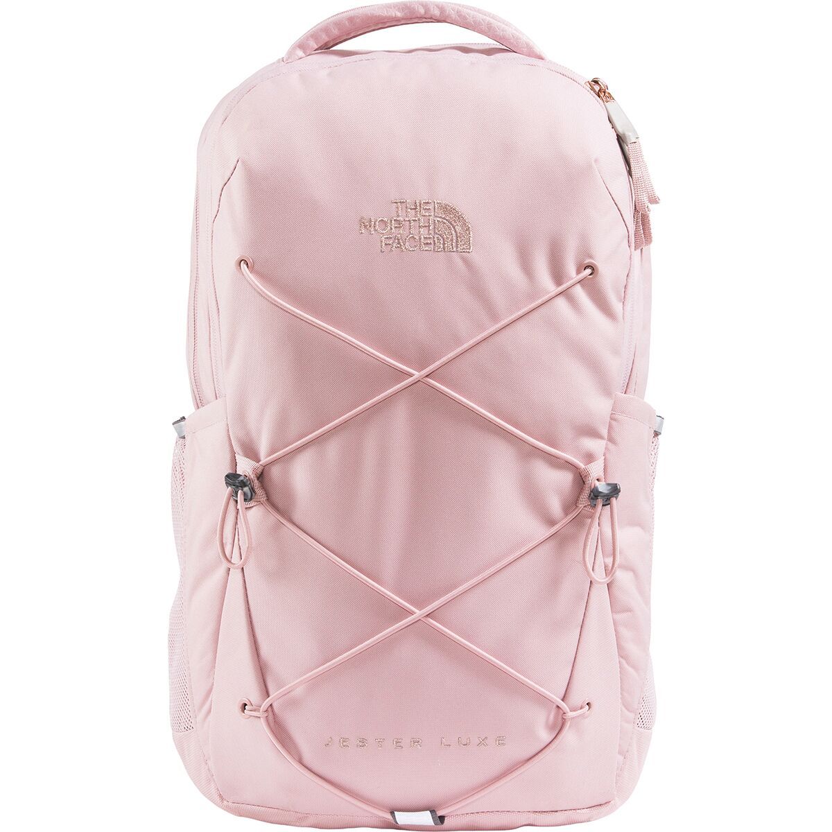 Image of The North Face Jester Luxe 22L Backpack - Women's Metal Pink/Burnt Coral Metallic, One Size