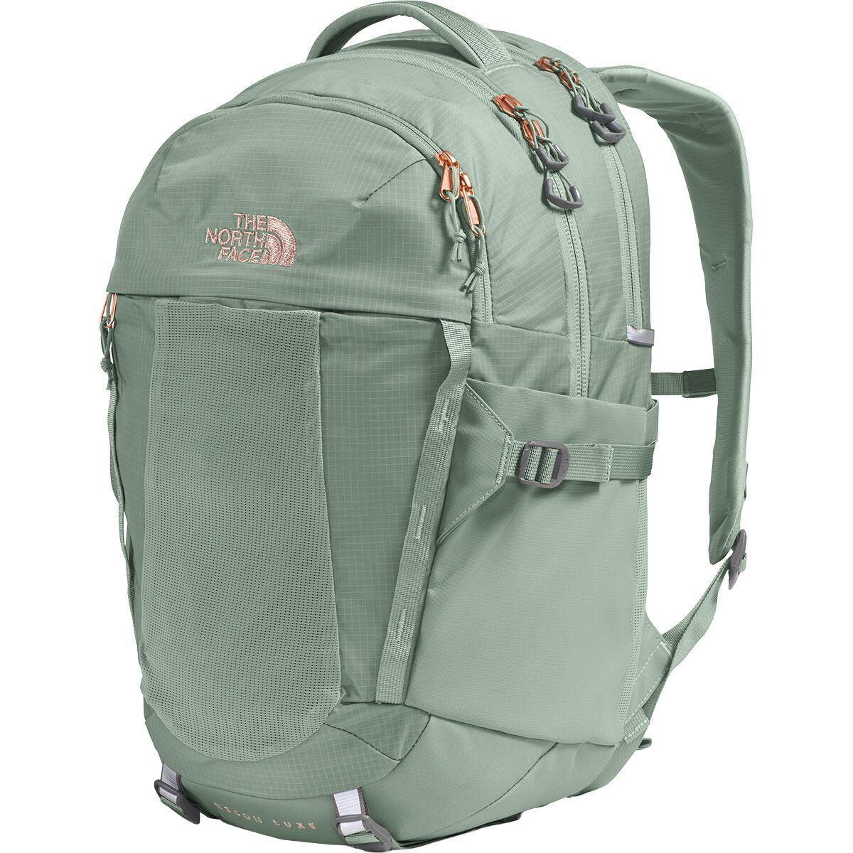 Image of The North Face Recon Luxe Pack - Women's Slate Moss/Burnt Coral Metallic, One Size