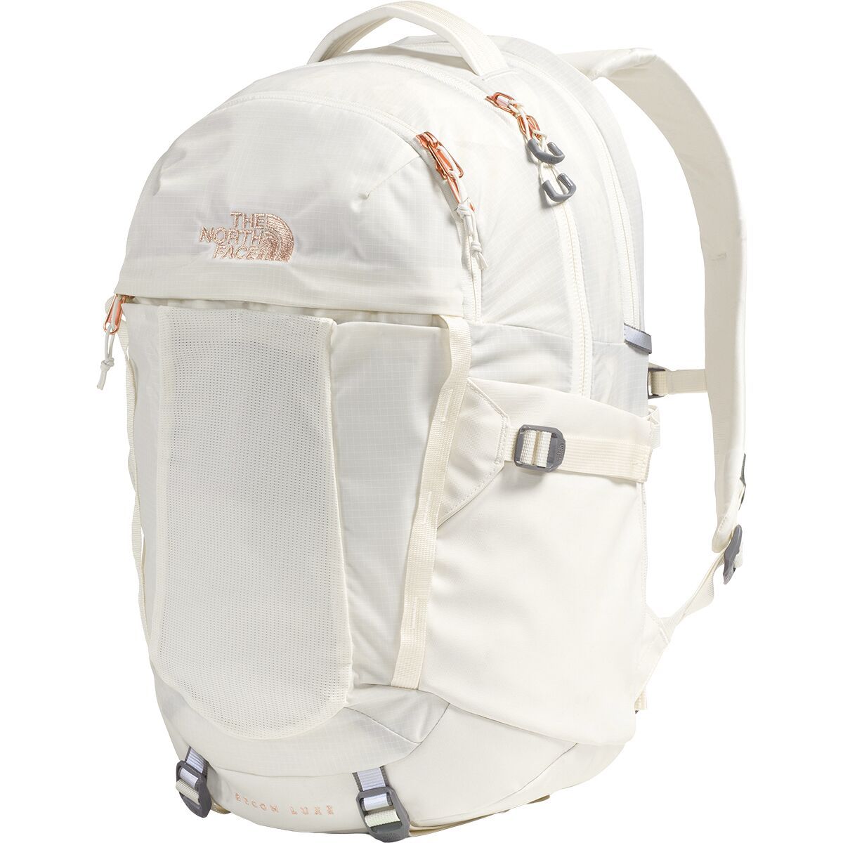 Image of The North Face Recon Luxe Pack - Women's White Dune/Burnt Coral Metallic, One Size