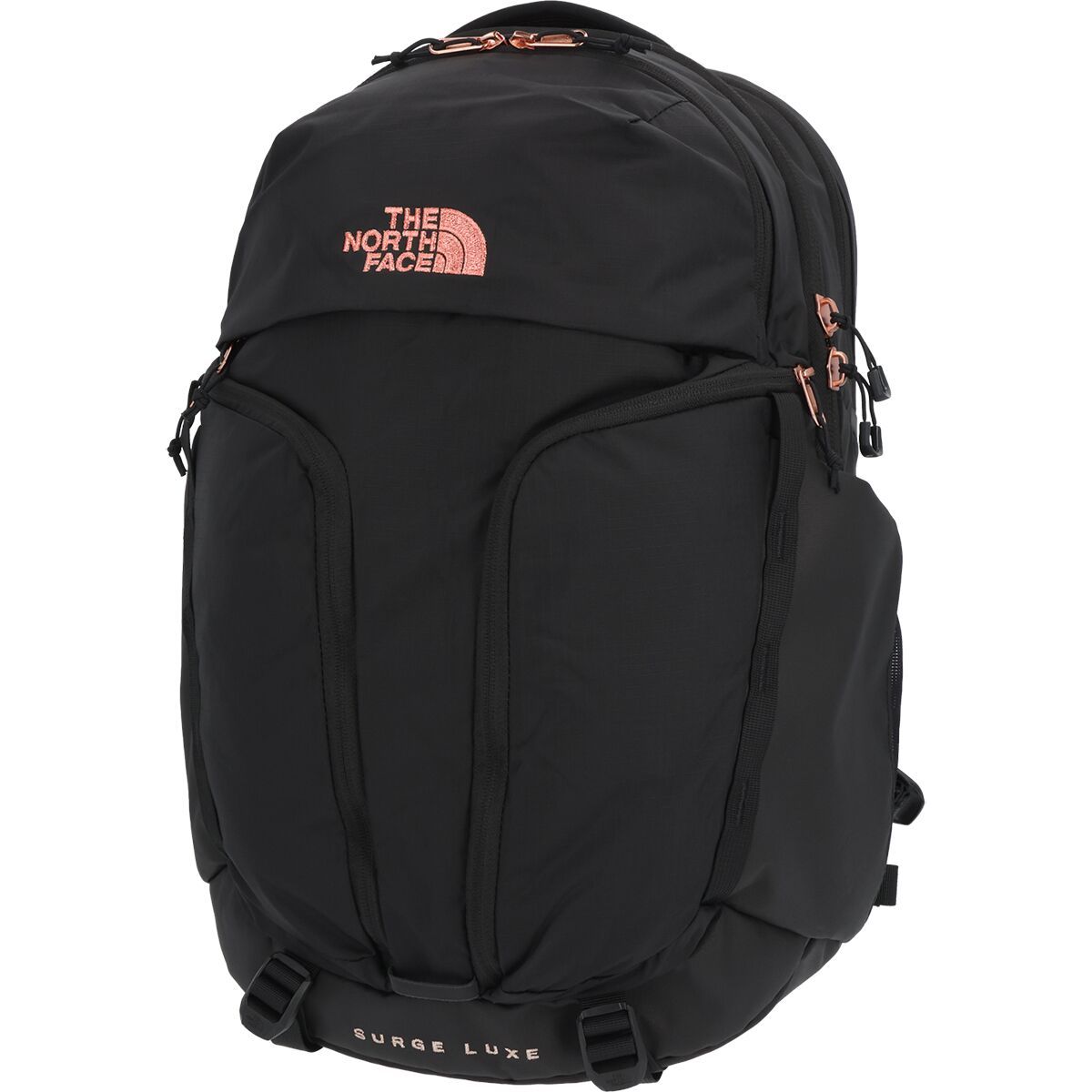 Image of The North Face Surge Luxe Pack - Women's TNF Black/Burnt Coral Metallic-NPF, One Size