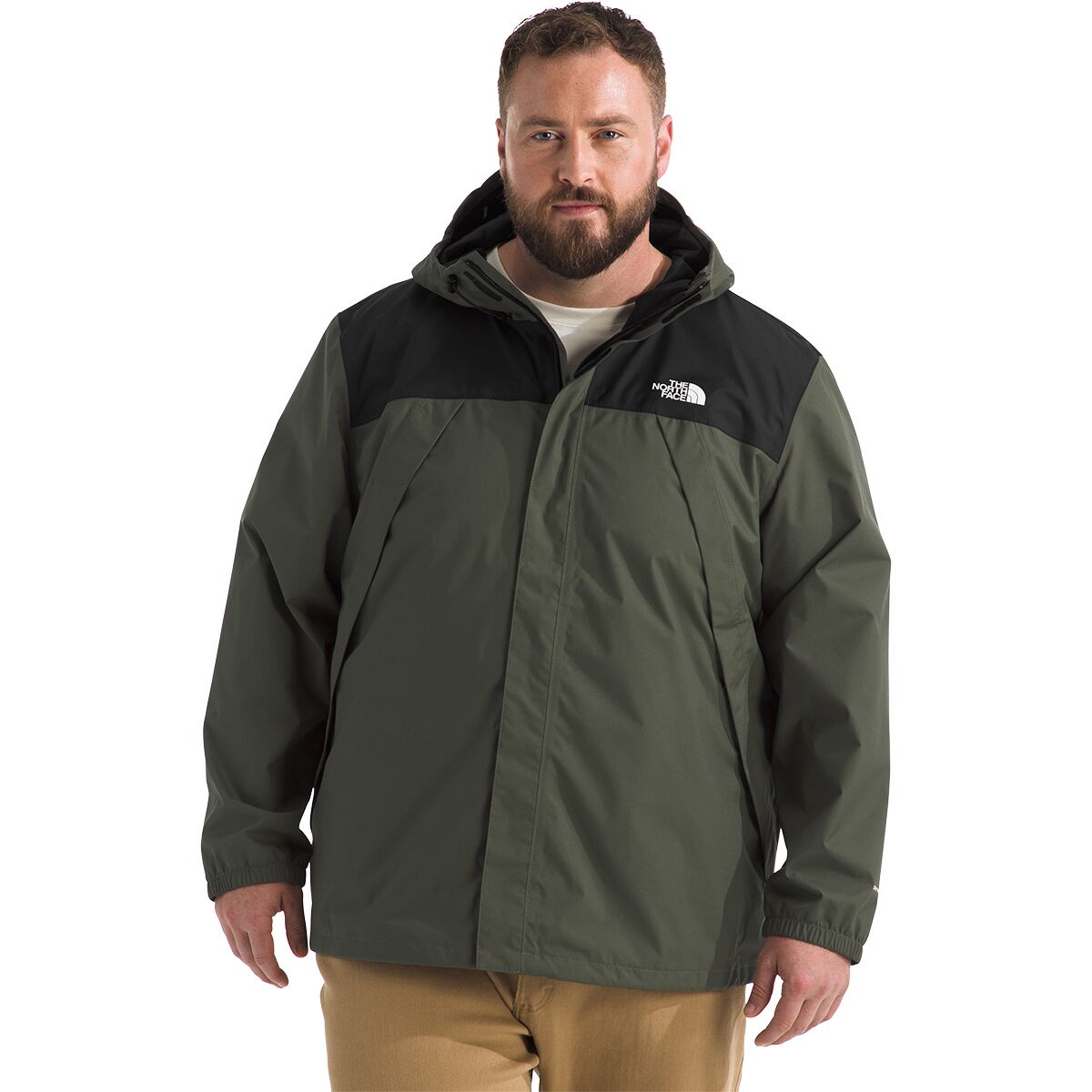Image of The North Face Big Antora Jacket - Men's New Taupe Green/TNF Black, 5X