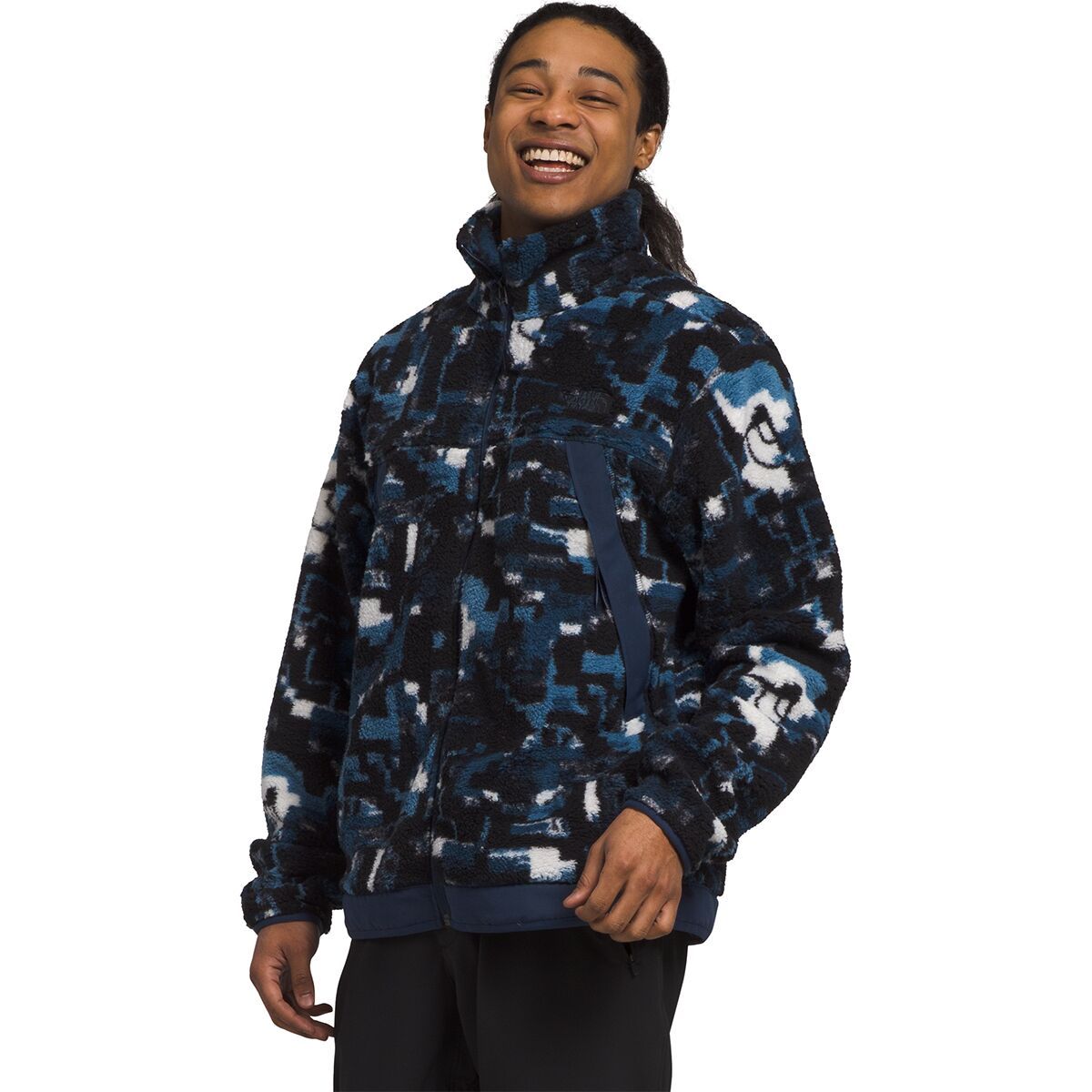 The North Face Campshire Fleece Jacket - Men's Summit Navy Digi Halfdome Print, 3XL