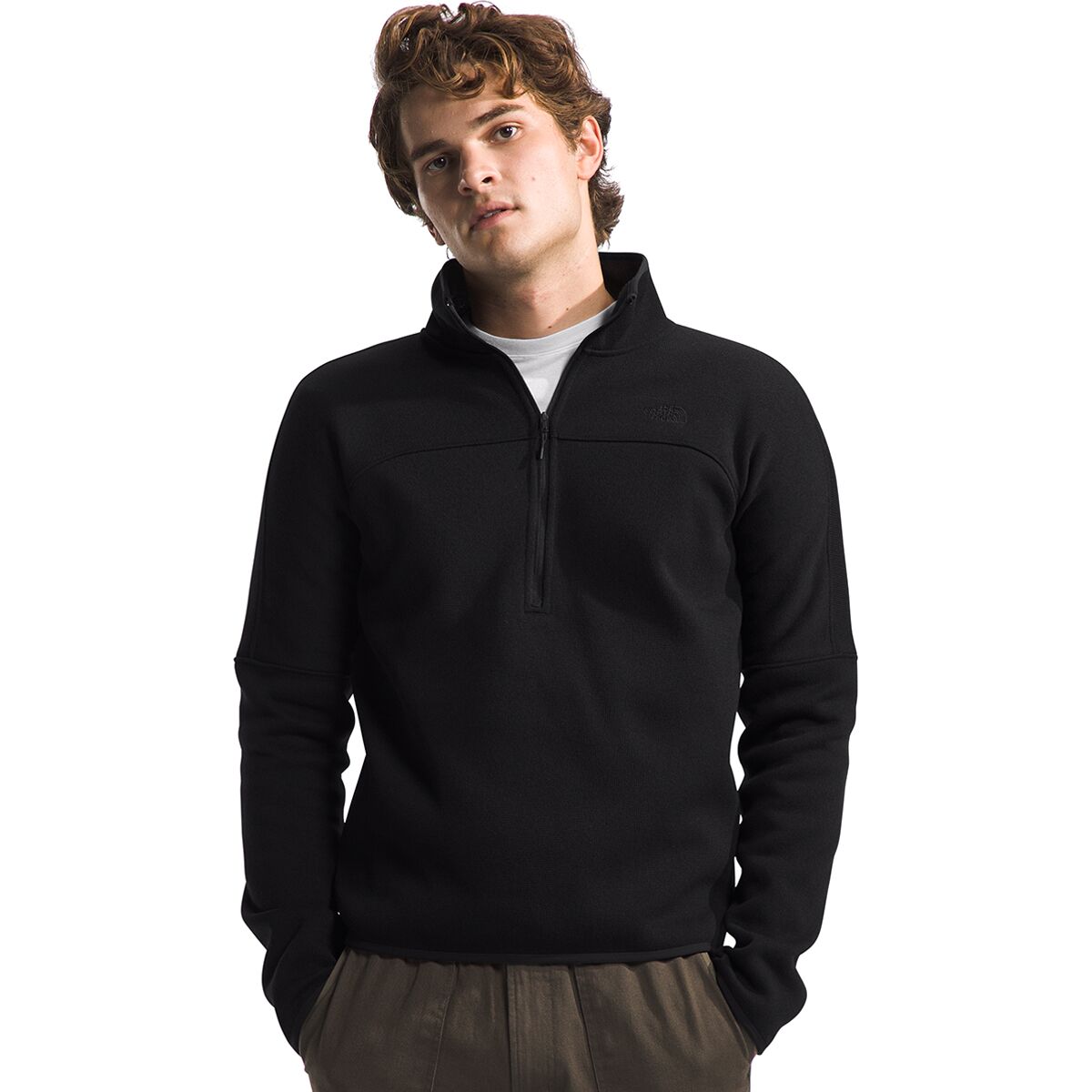 Image of The North Face Front Range Fleece 1/2-Zip Jacket - Men's TNF Black Heather/NPF, M