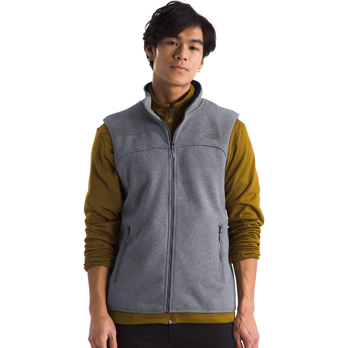 Image of The North Face Front Range Fleece Vest - Men's Smoked Pearl Heather, S
